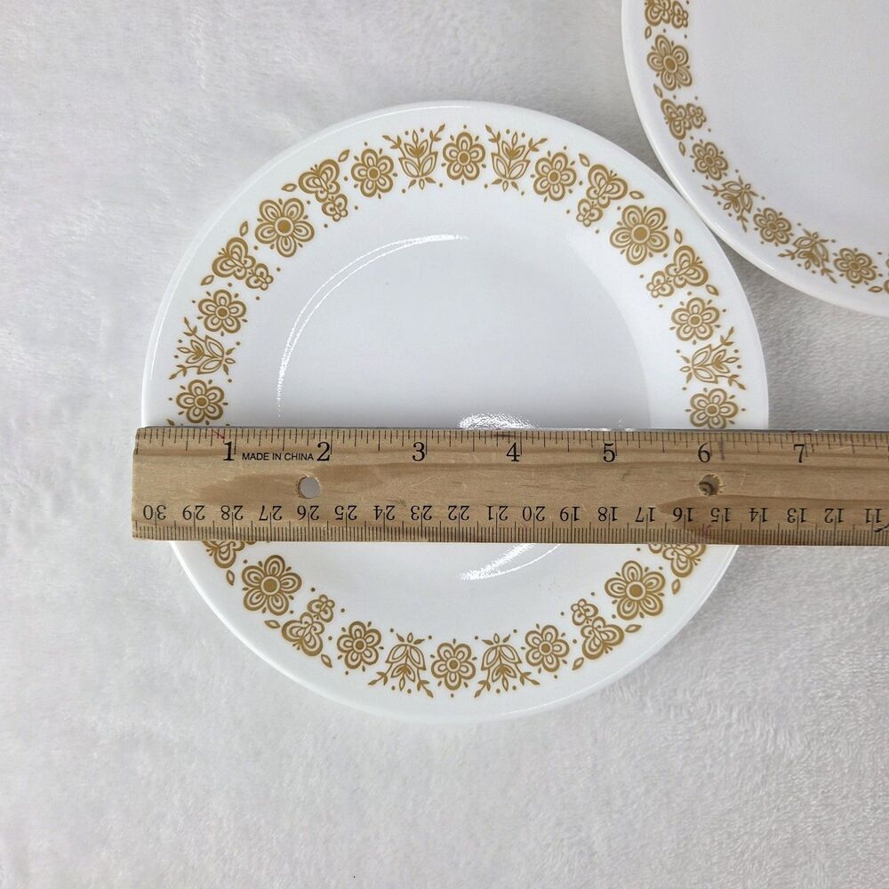 Vintage Corelle Butterfly Gold Dessert Bread Plates Set Of 5 Corning USA 6.75" - Picture 3 of 6